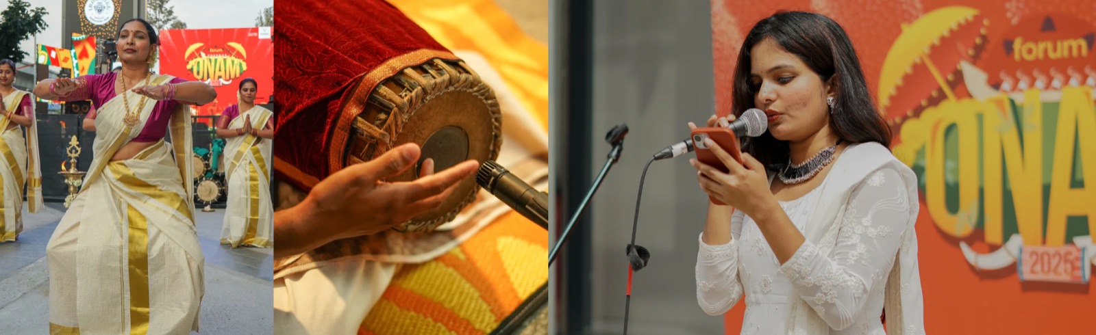 Classical dance, chenda and a live vocalist at Forum South Onam